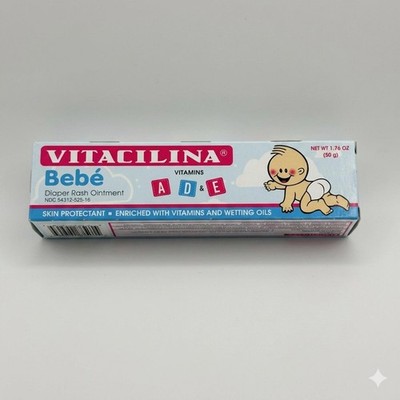 Vitacilina Bebe Mexican Diaper Rash Cream Ointment Vitamins A, D & E 1.76oz 50g