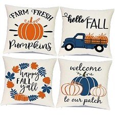 Fall Pillow Covers 20x20 Inches Fall Decorations 20" x 20" Pack of 4 