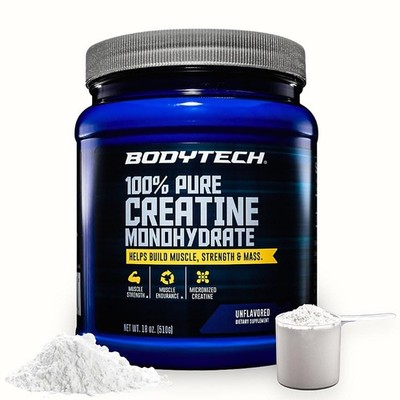 Creatine Monohydrate Powder Micronized Unflavored BodyTech Muscle Building
