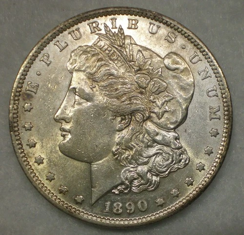 1890-S Morgan Silver Dollar. AU Details.