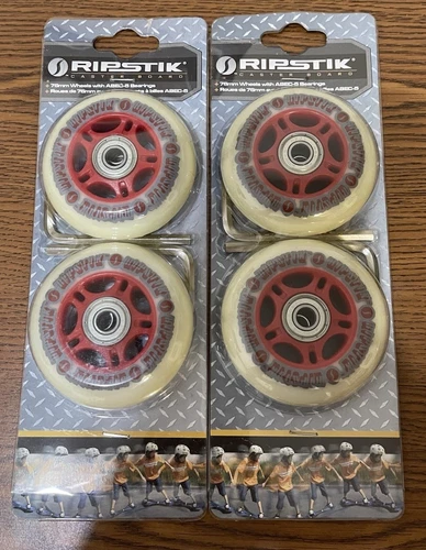 2 Packs Replacement Razor RipStik Caster Board Wheels (76mm with Bearings)