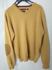 LUXUS Herren Pullover Pulli goldgelb 100% Kaschmir Rover & Lakes Gr.M(48/50)