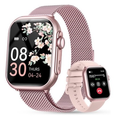 Banivs 1.85  Smart Watch Monitors Fitness Sleep Heart Rate Make/ Rec Calls IPX7