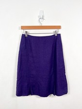 Hobbs Skirt Size 8 Purple Linen Lined Summer Holiday A-Line Smart Casual Classic
