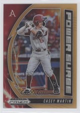 2020 Panini Prizm Draft Picks Power Surge Neon Orange 32/50 Casey Martin nd3