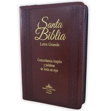 Biblia Letra Grande con Cierre RV1960, manual imit. piel, marron con indice