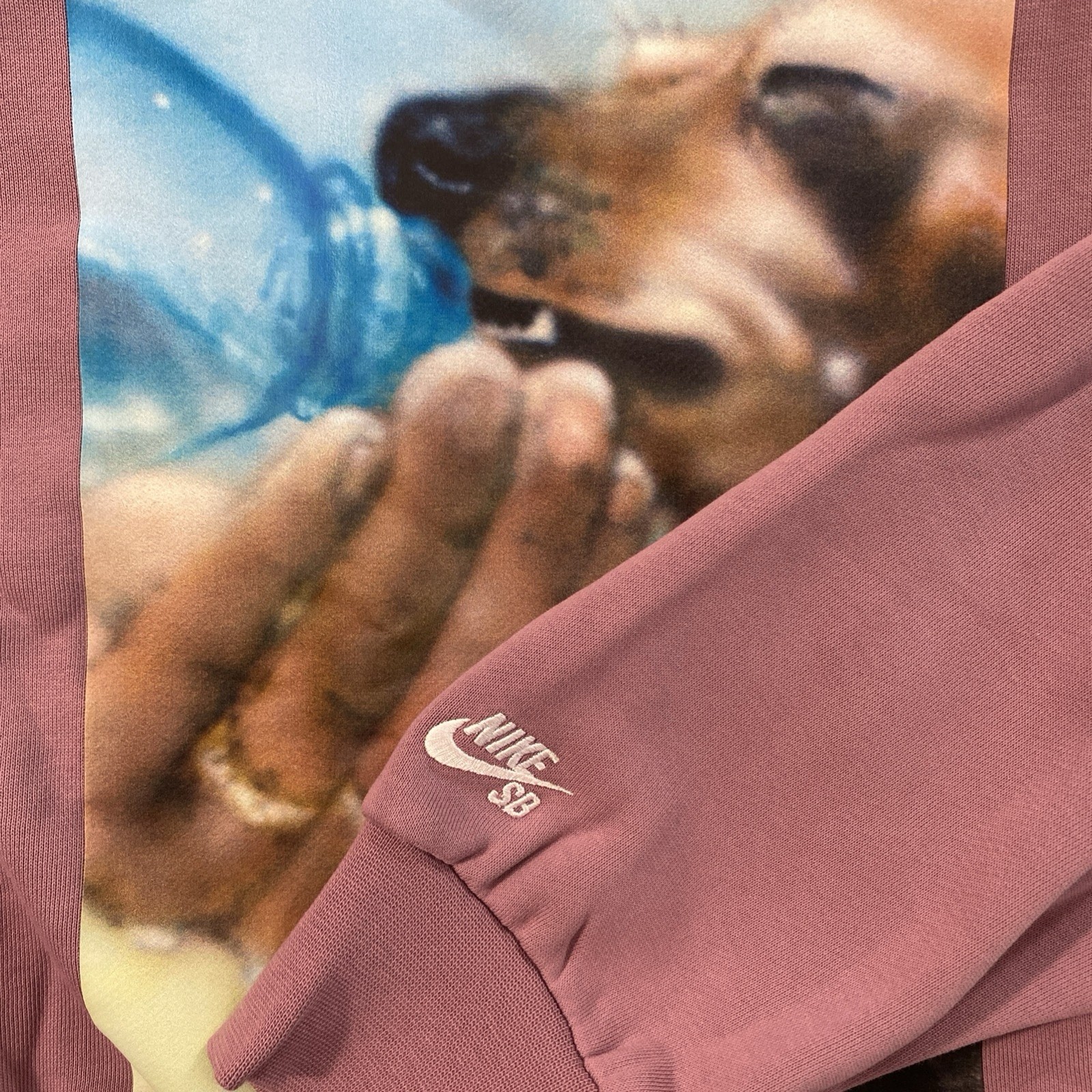 NIKE SB CREWNECK SWEATER LONG SLEEVE MENS PINK HQ3037-523 Size M RARE VINTAGE image 3