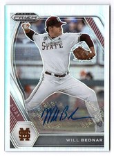 2021 Panini Prizm Draft Picks #PDP14 Will Bednar Base Autographs Silver Prizm