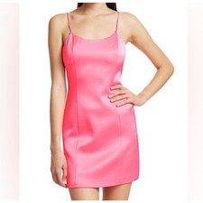 Alice + Olivia Womens Pink Satin Harmony Sleeveless Mini Slip Dress Size M