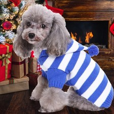 Dog Stripes Sweaters Winter Knitting Pet Sweater for Medium Large Dogs Christmas