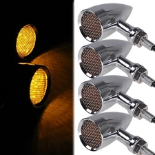 4x Chrome Motorcycle LED Turn Signal Light For Honda Shadow VT 1100 500 750 800