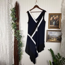 BCBGMAXAZRIA Dark Navy Colorblock Handkerchie...