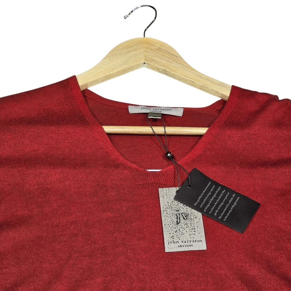 John Varvatos “Artisan” Ultra Luxury Sweater -Silk Cashmere- -Tomato- NWT $398 - Image 4 of 4