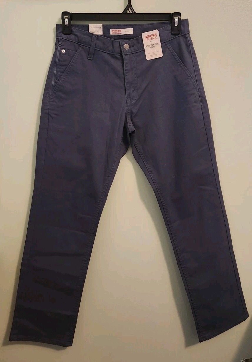 Levi Strauss Signature Men's 30x30 Athetic Hybrid Chino Pants OMBRE BLUE #53525