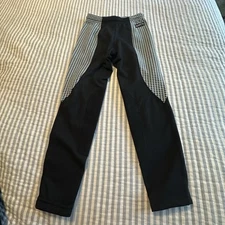 Kerrits Girls Sz SM Green Houndstooth Black Performance Equestrian Riding Pants