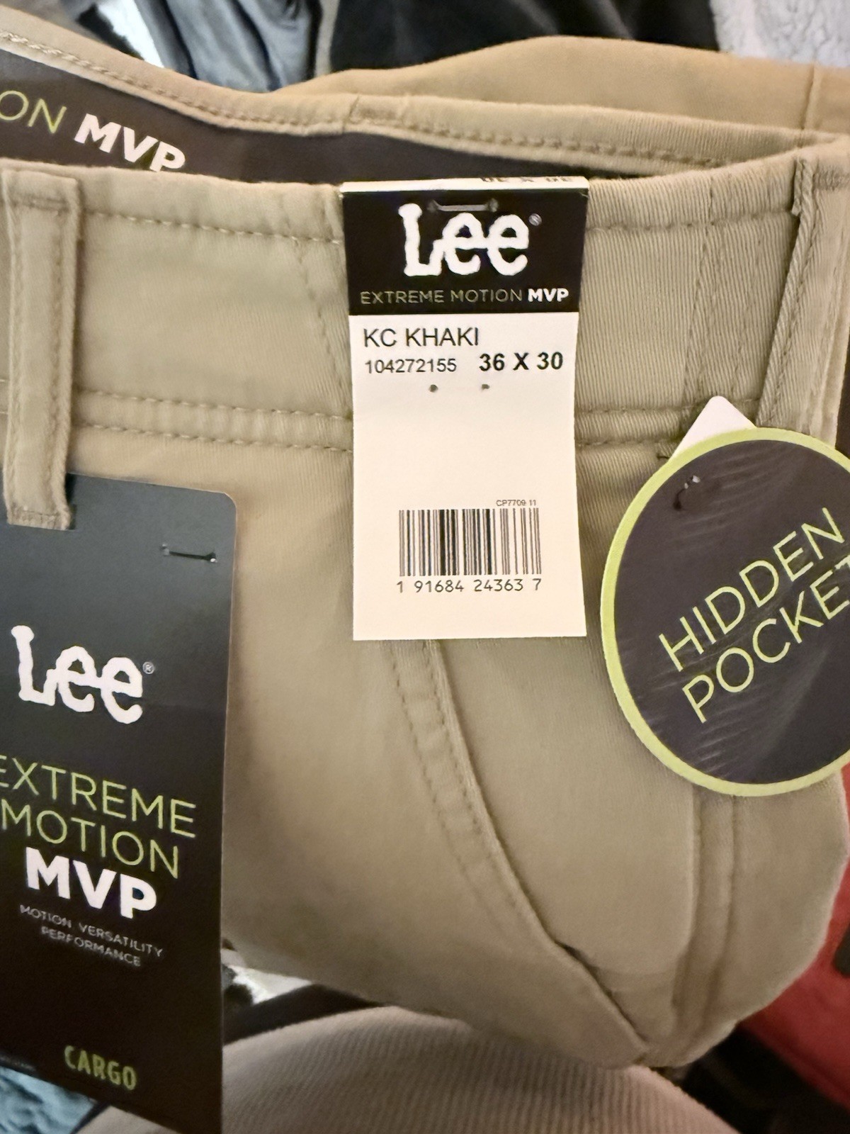 Hidden Pocket Size 36 Flat Front Men