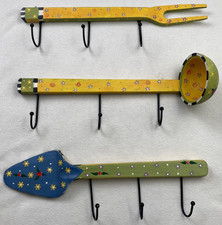 Set of 3 Wood Fork Ladle & Spoon Wall Hanger ...