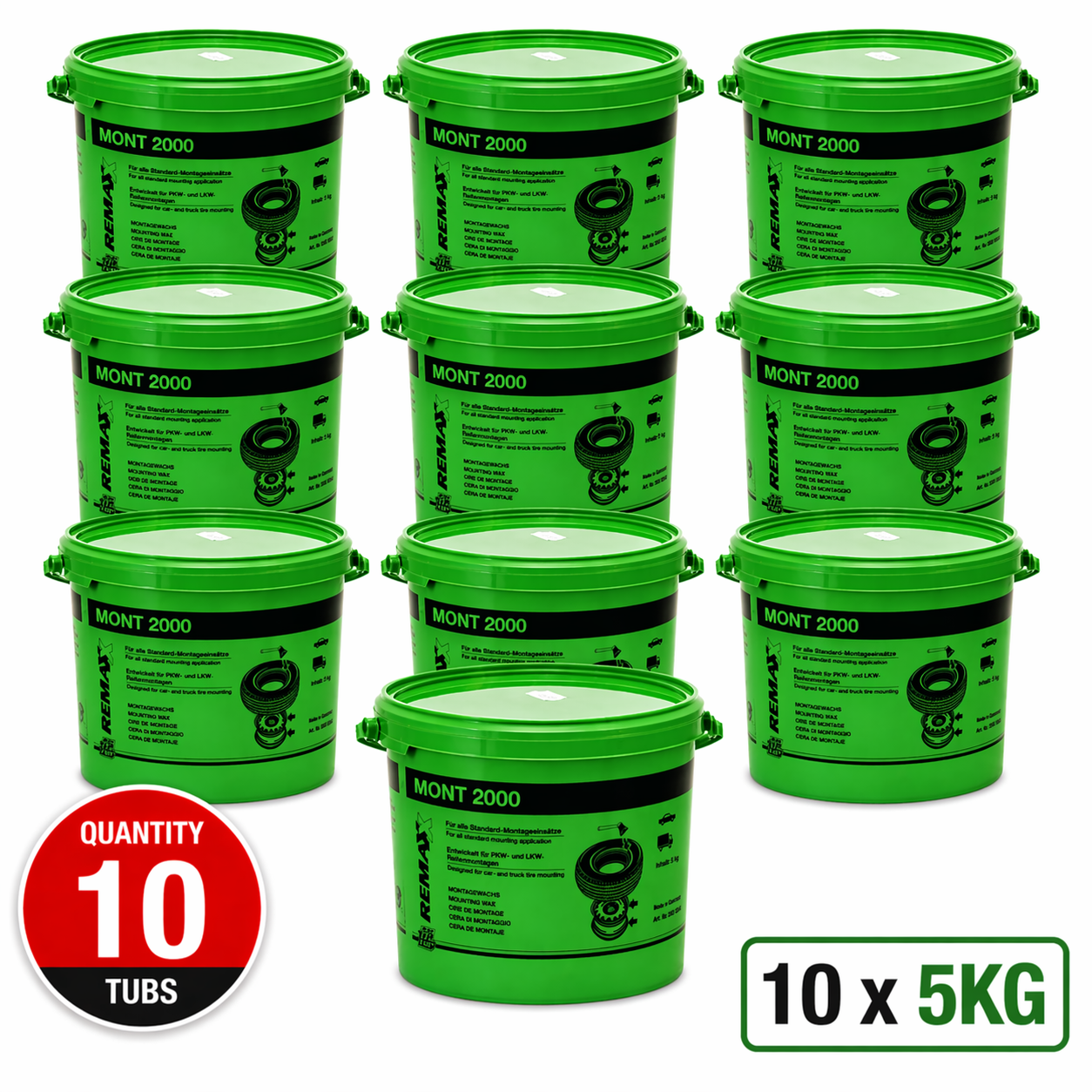 10 x REMA TIP TOP Tyre Fitting Bead Mounting WHITE Paste Soap MONT 2000 - 5 KG