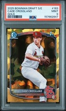 2025 BOWMAN DRAFT SAPPHIRE EDITION GOLD #183 CADE CROSSLAND 01/50 PSA 9