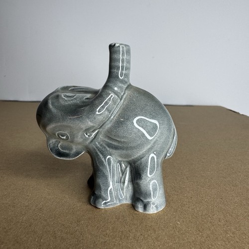 Vintage Nussbraun Grau Grau Glasiert Elefant Torten Trichter Entlüftung Made In England 1950er Rarität - Bild 1 von 6
