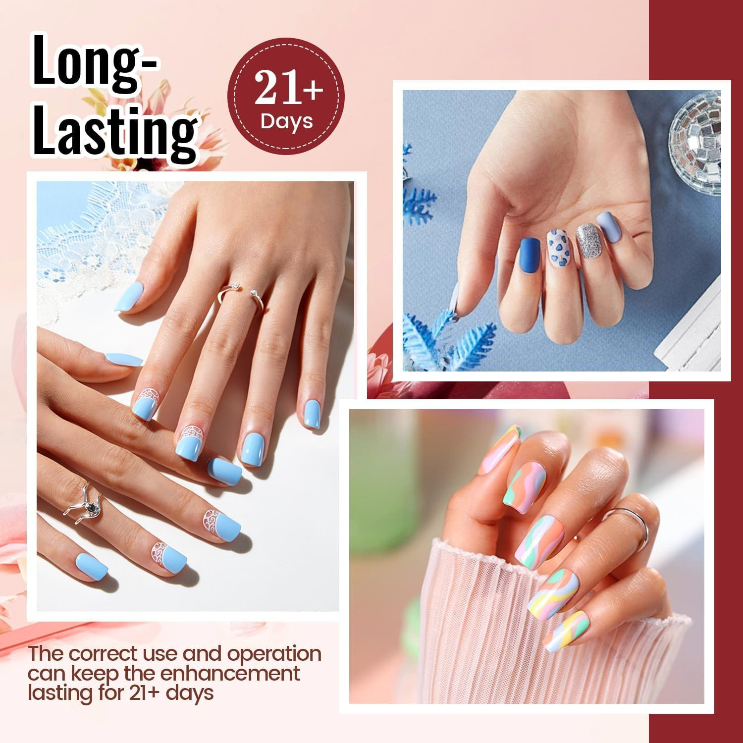 Kit Ongle Gel UV Complet 63 Pcs avec Lampe 32 Vernis Semi Permanent - 4