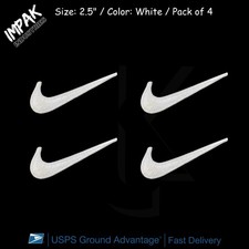 White Embroidered Swooshes Sew Iron On Embroidery Swoosh Logo Patch Pack of 4