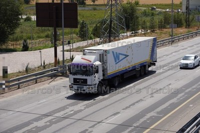 LKW Foto MAN TGA Kühlsattelauflieger Kasachstan weiß THERMO KING WD TİYER #w8md