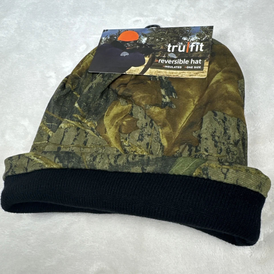 NWT Mens Tru Fit Reversible Real Tree Camouflage Beanie Hat One Size - Image 3 of 4