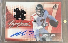 MICHAEL VICK 2004 Upper Deck SP Game Used Significant Numbers JERSEY AUTO #d /7