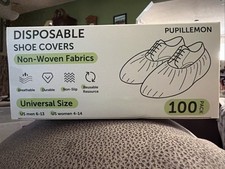 Lot de 100 couvre-chaussures jetables antidérapants imperméables pour chaussures utilisation intérieure