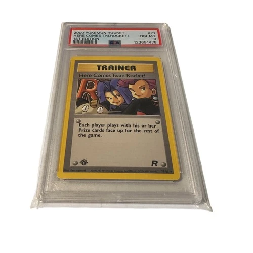 2000 PSA 8 Pokemon Here Comes Team Rocket 1st Edition Rocket #71 Graded