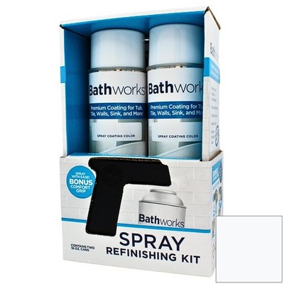 Bathtub Refinishing Kit White 2 Spray Cans 32oz Resin Paint 24-hour Dry Time