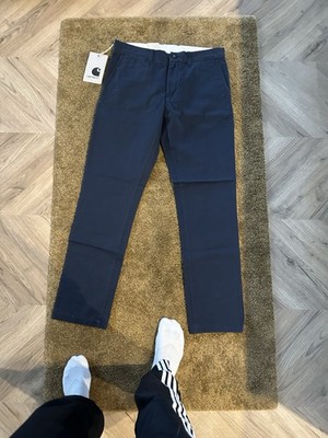 Carhartt Hose Johnson Pant Millville Cotton Chino navy blue W32 L34 Baunwolle