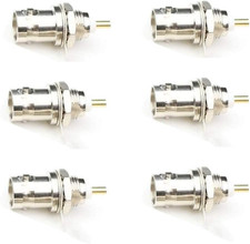 BNC Chassis Panel Mount Socket Female Jack Solder Type Connectors Adapter 6-Pack