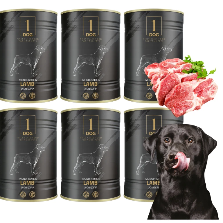 Hundefutter Nassfutter Hund 6x 800g mit Lamm Monoprotein Getreidefrei 1DOG - Bild 2 von 4