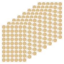 432 Pcs Dia. 21mm/0.8" Hole Cover Stickers, Yellow Wood