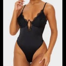 Pretty little thing lace bodysuit black size 8 underwire