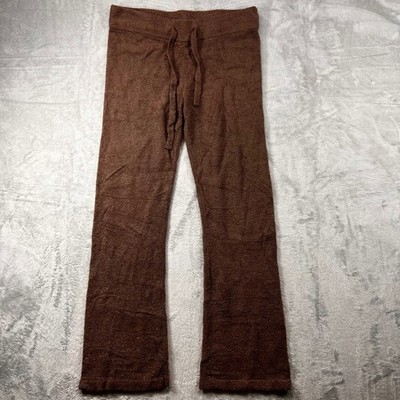Barefoot Dreams CozyChic Lite Lounge Pants Cocoa Brown Flare Leg Small