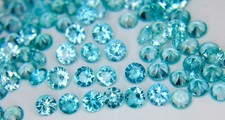 Natural Blue Apatite Faceted Gemstone 5 mm Round For Jewelry Setting