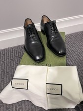 GUCCI Men's Oxford Black Leather Dress Shoes Size UK 5 (US 6)