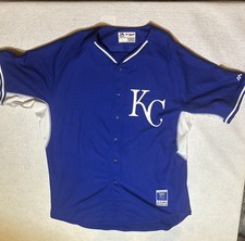 Kansas City Royals Jersey Shirt Mens Large Blue MLB Baseball Majestic Cool Base