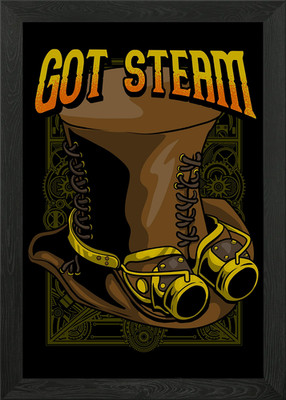 Steampunk Got Steam Framed Wall Art Poster Canvas Print Picture