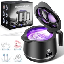 Dental Ultrasonic Retainer Cleaner Machine: Dental Cleaning Pod for Denture/Mout