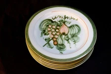 Vintage Louisville Stoneware John B. Taylor Harvest Dinner Plates 13" Set of 6