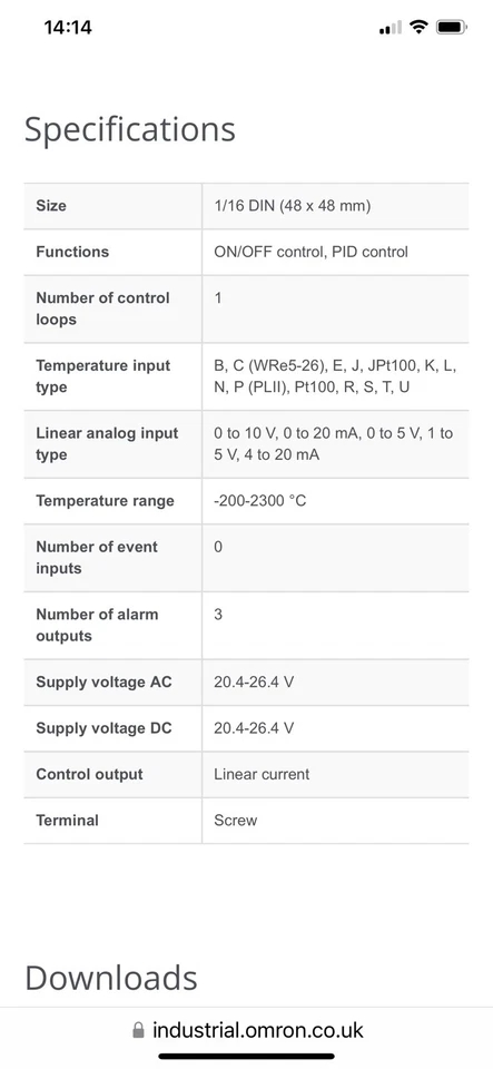 Omron E5CC-CX3D5M-000 Digital Temperature Controller 24v AC/DC - Image 4 of 4