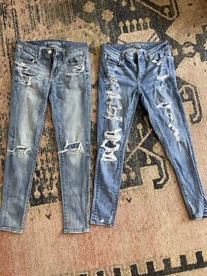 American Eagle Jeans Jeggings Size 4 Denim (2 Items Lot)