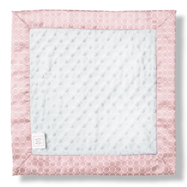 全新 Swaddle Designs Baby Lovie,小号安全毯,圆点带粉红色圆形缎面 — 第 2/3 张图片