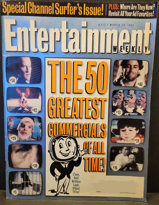 Entertainment Weekly #372, 50 Greatest Commercials of All Time, very good