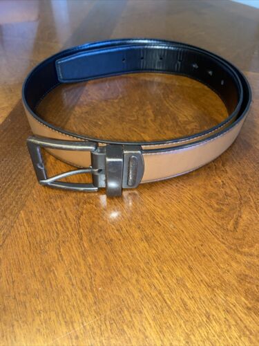 Columbia Mens Black/Brown Reversible Belt Size L 38-40 Metal Buckle