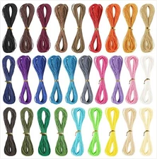 30 Colors 1mm Polyester Waxed Coated Cord String for Bracelet Jewelry Making